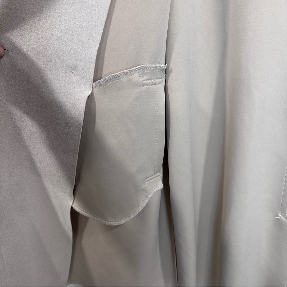 ZARA WOMAN LONG FAUX SUEDE CREAM WITH BELT VEST SIZE L - Picture 11 of 12